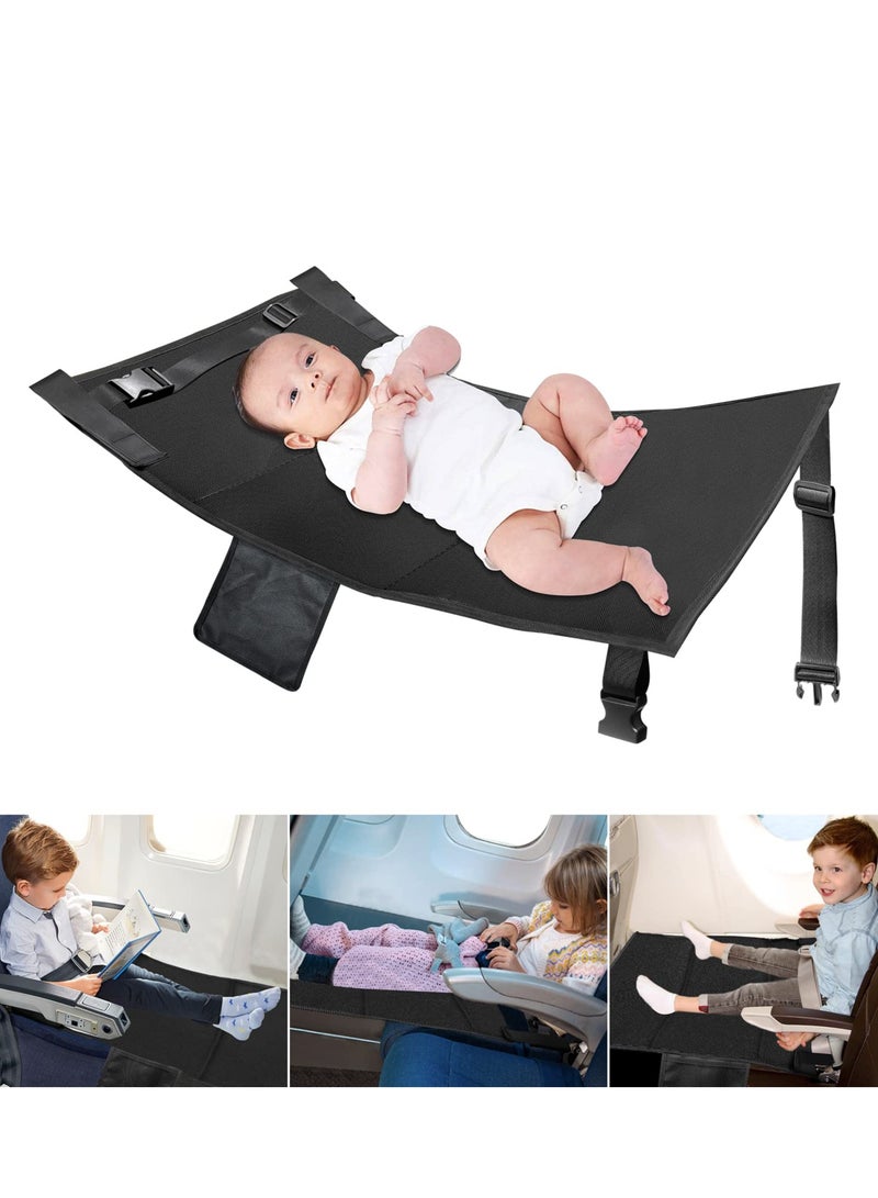 SYOSI Airplane Seat Extender, Portable Travel Airplane Footrest with Side Pockets for Kids, Airplane Travel Accessories with Extended Area 11×4.7 in for Baby Travel - Image 1