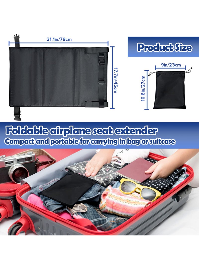 SYOSI Airplane Seat Extender, Portable Travel Airplane Footrest with Side Pockets for Kids, Airplane Travel Accessories with Extended Area 11×4.7 in for Baby Travel - Image 4