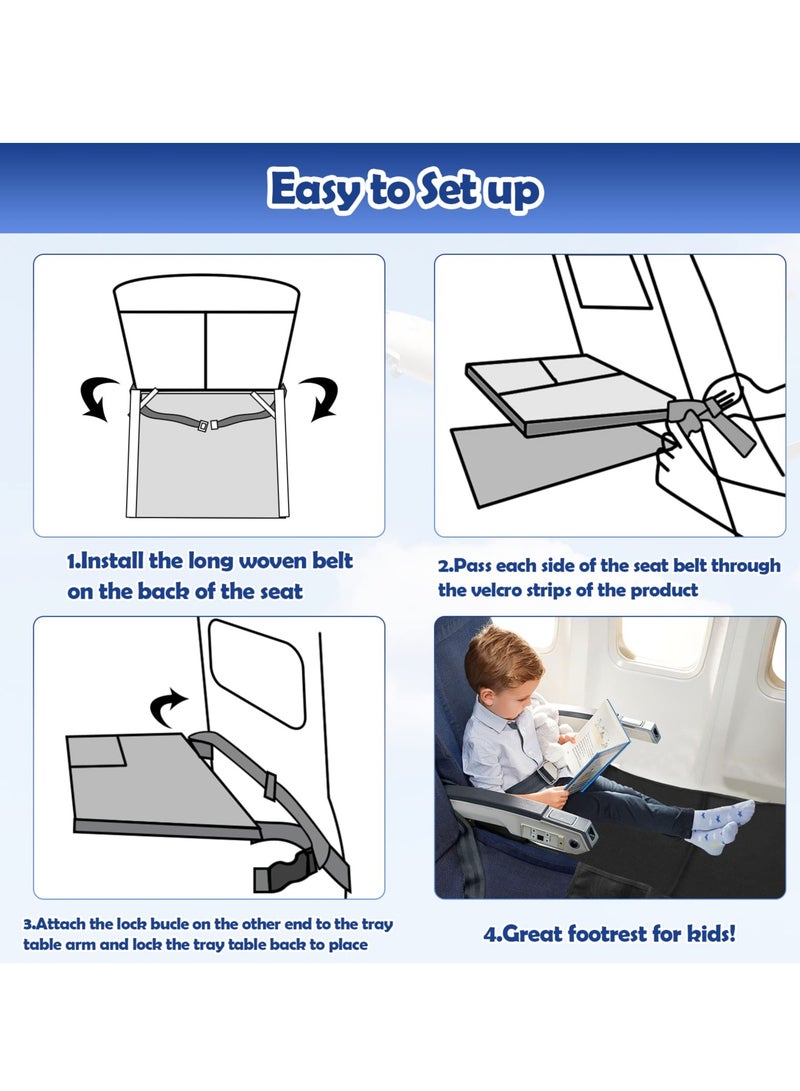 SYOSI Airplane Seat Extender, Portable Travel Airplane Footrest with Side Pockets for Kids, Airplane Travel Accessories with Extended Area 11×4.7 in for Baby Travel - Image 5