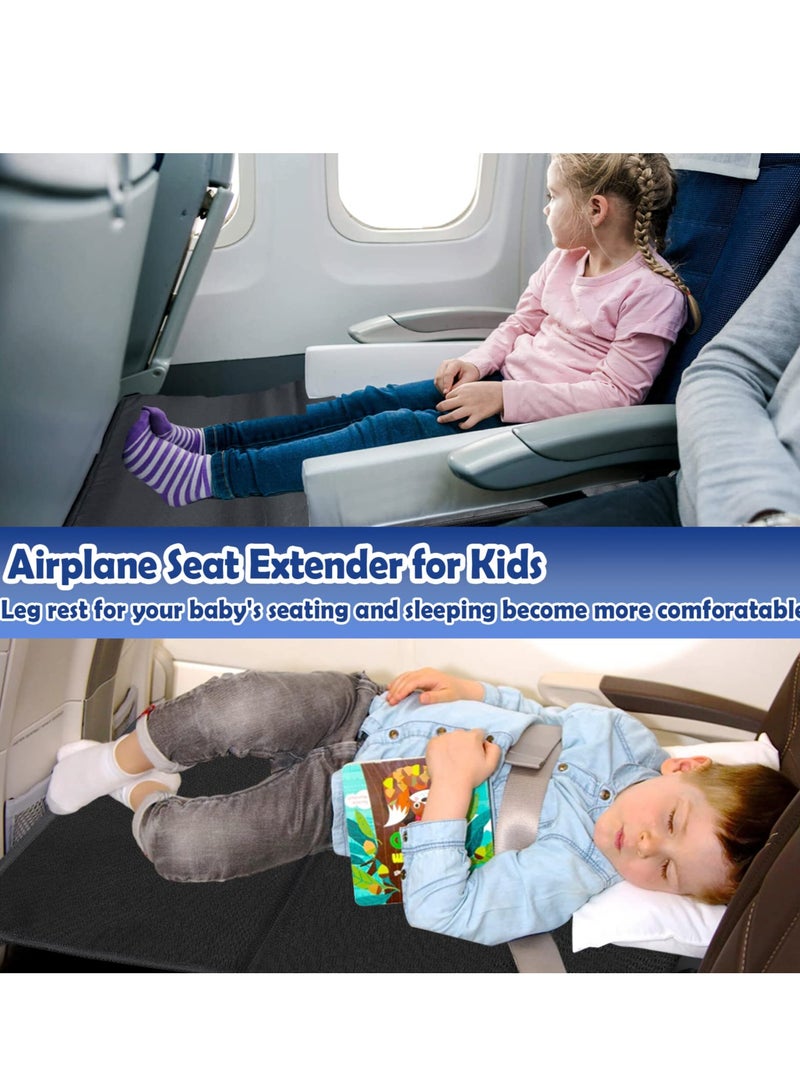 SYOSI Airplane Seat Extender, Portable Travel Airplane Footrest with Side Pockets for Kids, Airplane Travel Accessories with Extended Area 11×4.7 in for Baby Travel - Image 3