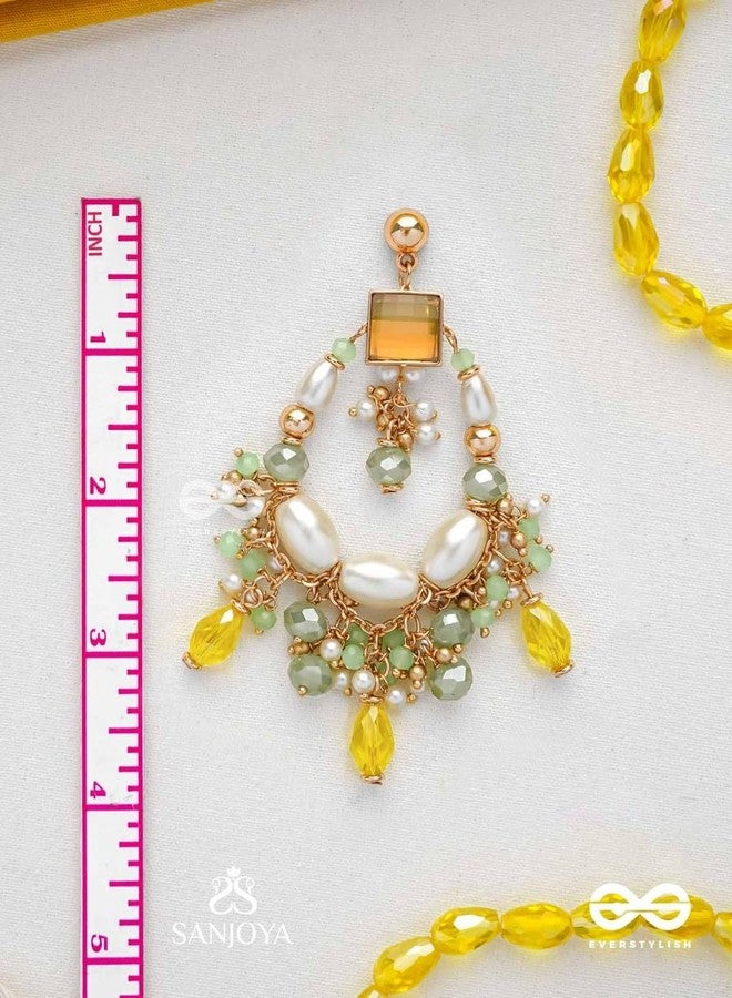 SANJOYA by EVERSTYLISH Embroidered Earrings for Women | Designer Dangler Earrings with Stones, Beads, Pearls & Glass Drops | Lightweight Ethnic & Festive Jewelry for Weddings & Parties - Image 4
