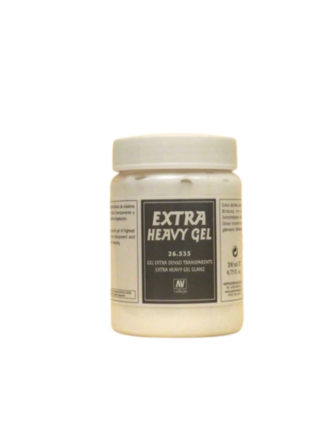 Vallejo Extra Heavy Gel Gloss 200ml – Thick Acrylic Medium for Texture, Collage, Mixed Media & Art Projects