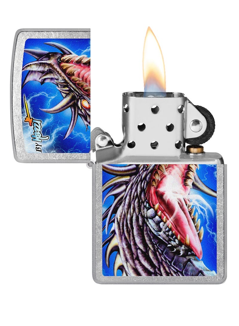 Zippo ولاعة كروم مقاومة للرياح من مازي دراجون ستريت Ci000137 207 - Image 3