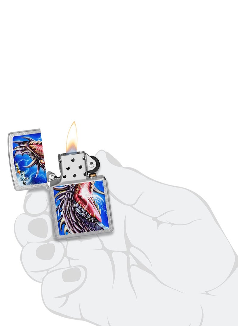 Zippo ولاعة كروم مقاومة للرياح من مازي دراجون ستريت Ci000137 207 - Image 5