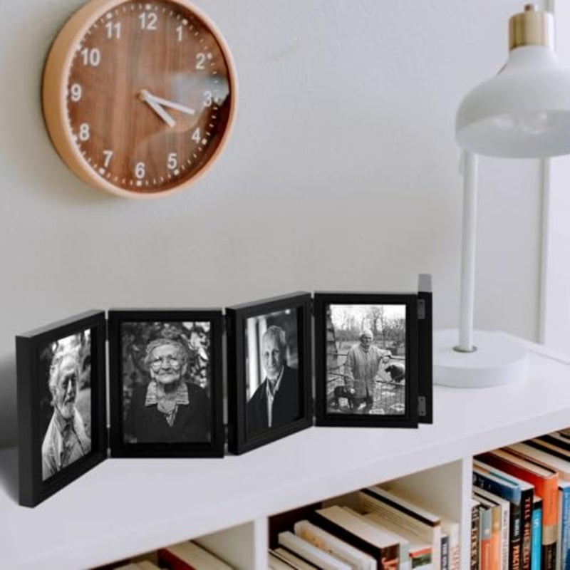 4x6 Picture Frame, 5 Folding Accordion Picture Frames, Foldable Hinged Collage Photo Frames, Multi Photo Frames Collage, Tabletop or Wall Display Decoration for Home and Office 4 x 6 inch, White - Image 4