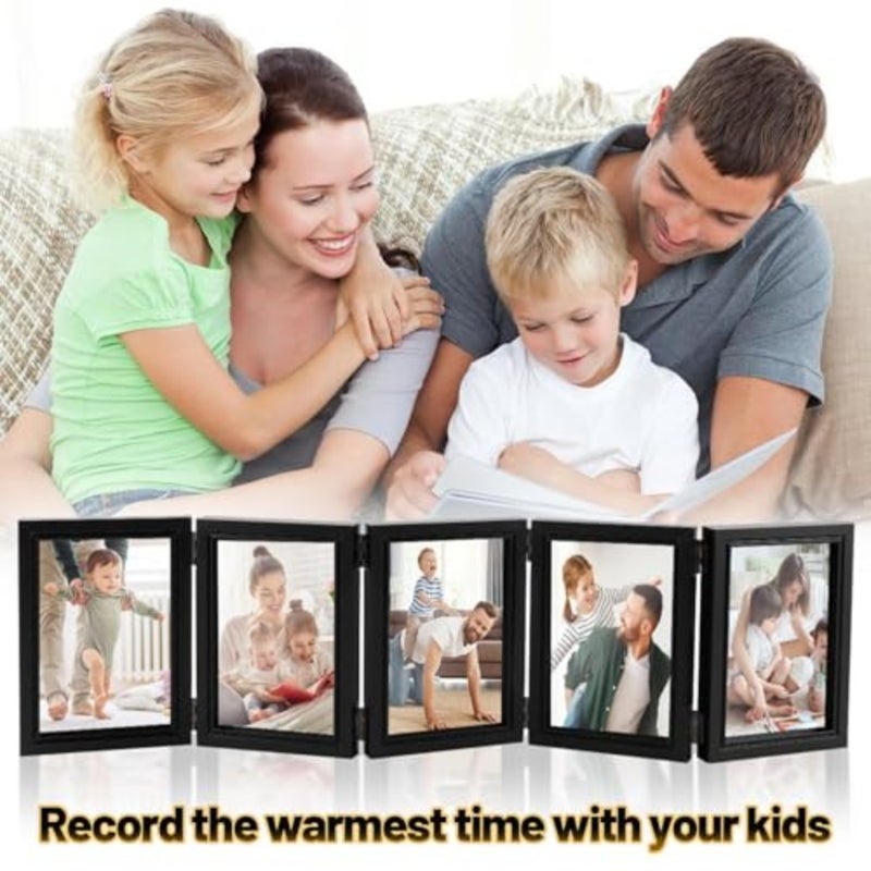 4x6 Picture Frame, 5 Folding Accordion Picture Frames, Foldable Hinged Collage Photo Frames, Multi Photo Frames Collage, Tabletop or Wall Display Decoration for Home and Office 4 x 6 inch, White - Image 2