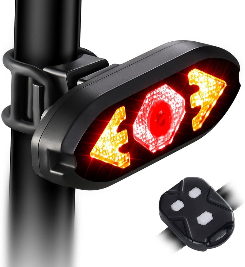 MOMIMO Bike Tail Light with Turn Signals Wireless Remote Control Waterproof Bicycle Rear Light Back USB Rechargeable Ultra Bright Safety Warning Cycling Taillight for Night - Image 1