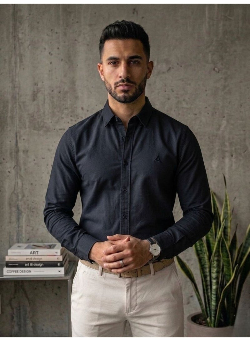Hikes Men’s Premium Cotton Shirt – Soft Breathable Fabric, Classic Slim Fit Casual & Formal Wear - Image 1
