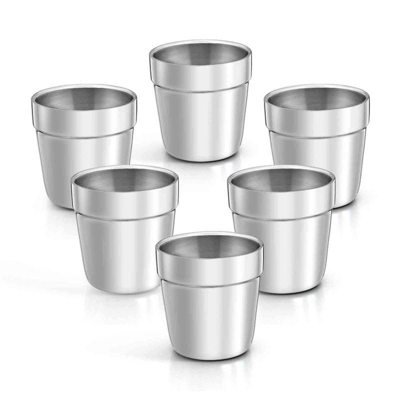 TeamFar TeamFar Toddler Cups 6 oz Toddler Insulated Cups Tumbler Mug Stainless Steel for Kids Preschooler Camping Travel Safe  Healthy Double Walled  Dishwasher Safe  Set of 6