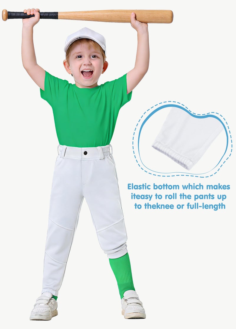 MIVEI 2T-16Y Toddler Youth Boys Baseball Pants - Kids Little Grils Tee Ball Softball Knicker Pants with Belt Loops UPF50+ - Image 5