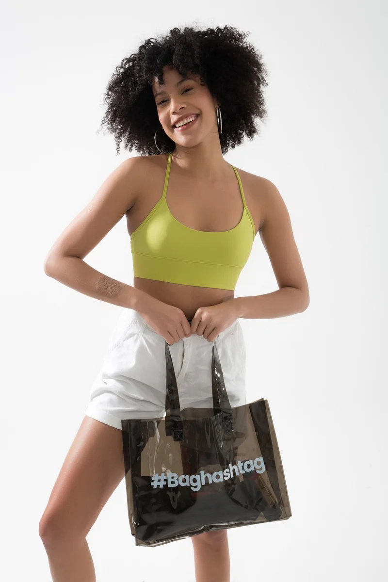 Baghashtag Black Transparent Beach Bag