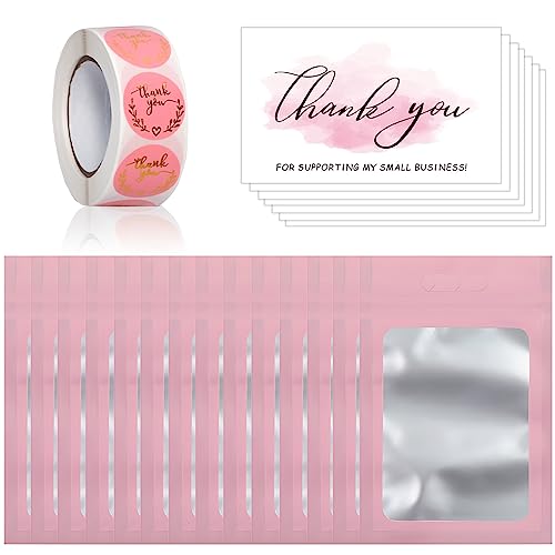 SCORYULE 650 PCS Thank Cards & Stickers Set for Supporting My Small Business with Resealable Packaging Bag, Supplies for Shop, Online Retailers, Local Stores and Business Owners - Image 1