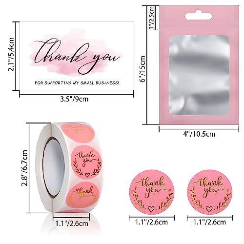 SCORYULE 650 PCS Thank Cards & Stickers Set for Supporting My Small Business with Resealable Packaging Bag, Supplies for Shop, Online Retailers, Local Stores and Business Owners - Image 2