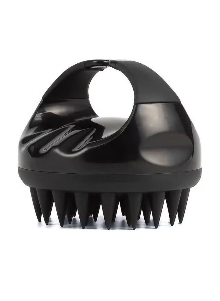 MOSH Hair Scalp Massager Shampoo BRush With Soft Silicone Bristles Black  - Image 1
