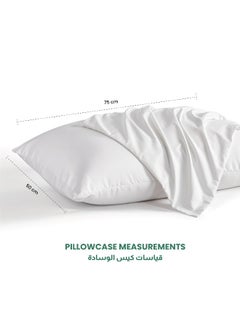 Rest Pure Combed Cotton Standard Pillow Case 2 Piece Set 50X75 Cm , 20X30 Inches White 350 Thread Count Soft Luxurious Long Staple Cotton Sateen Weave Pillow Cover  - Image 3