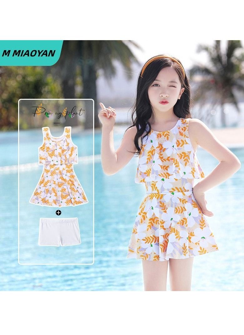 M MIAOYAN M MIAOYAN Kids Swimwear Summer Girls One Piece Swim Dress Set  - Image 1