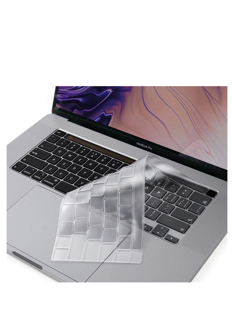 Keyboard Cover Skin for MacBook Pro 13'' M2/M1 Chip 2022 2021 2020 (Model A2338/A2289/A2251) and 2019 MacBook Pro 16'' (A2141) U.S Layout Accessories --Clear - Image 1