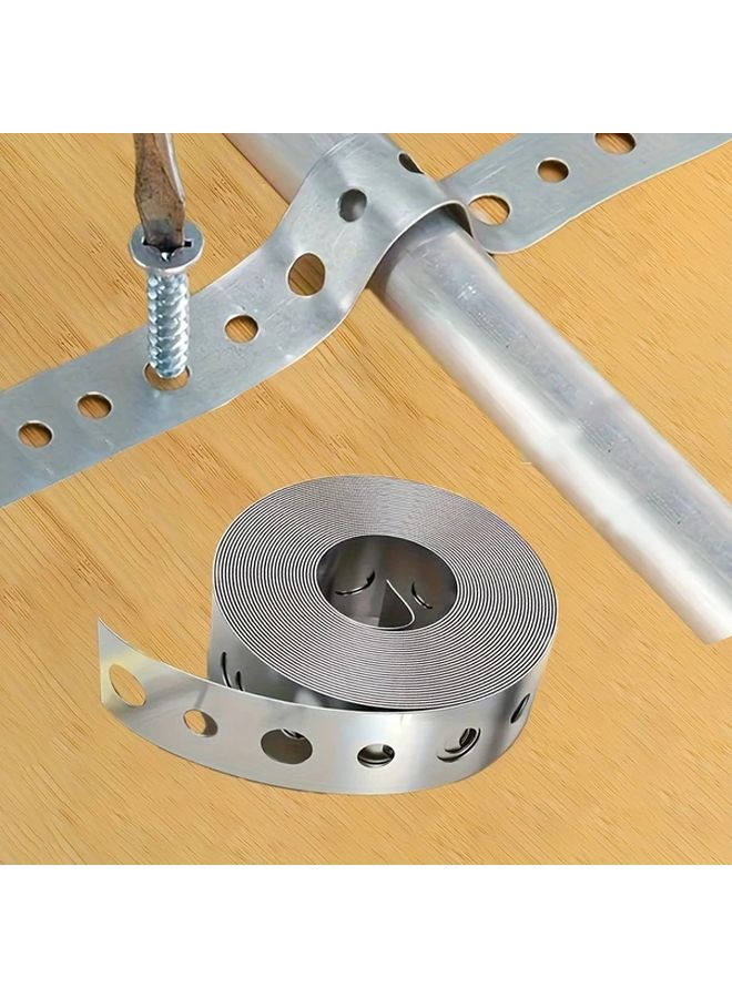 1pc 3m x 17.5mm Galvanized Steel Pipe Support Strip Corrosion Resistant Clamp For PVC ABS Copper Plumbing - Image 3