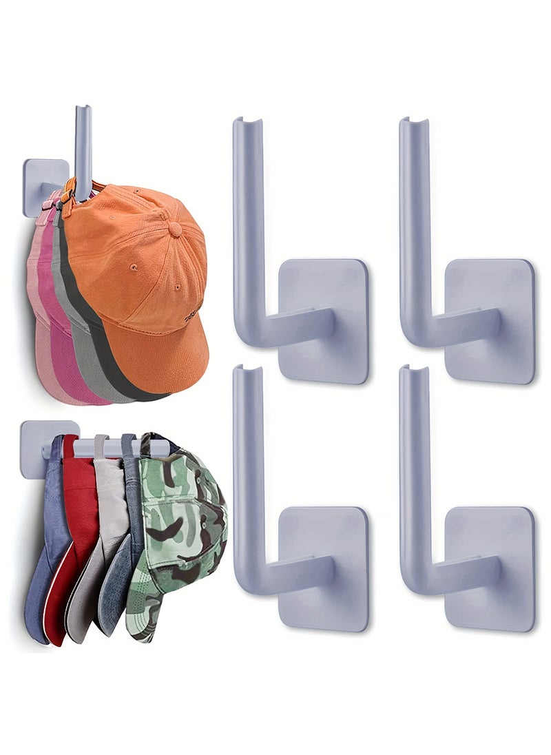 Generic - L-Shaped Multifunctional Adhesive Hooks No-Drill Wall-Mounted Storage L-Hooks -4 Pack Grey - Image 1