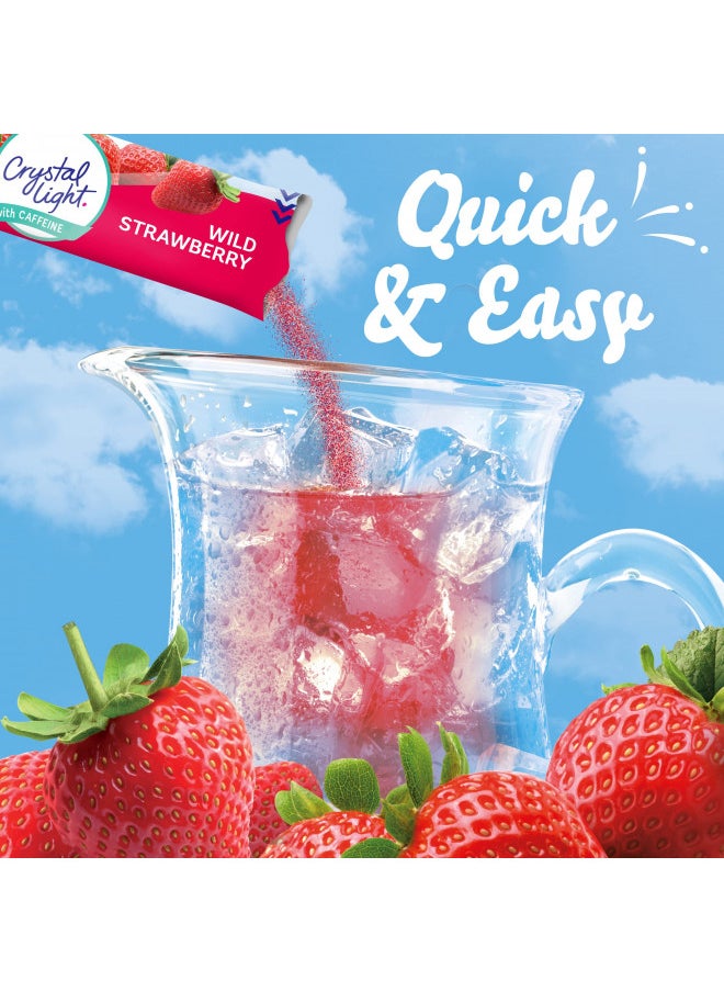 Crystal Light - Crystal Light Sugar-Free Energy Wild Strawberry Low Calories Powdered Drink Mix 6 Count Pitcher Packets - Image 1