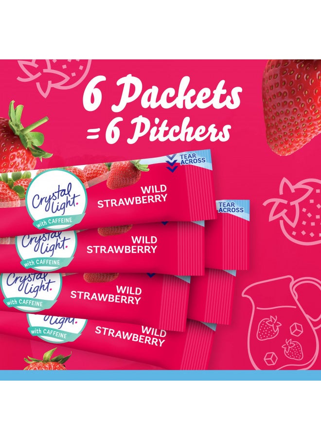 Crystal Light - Crystal Light Sugar-Free Energy Wild Strawberry Low Calories Powdered Drink Mix 6 Count Pitcher Packets - Image 1
