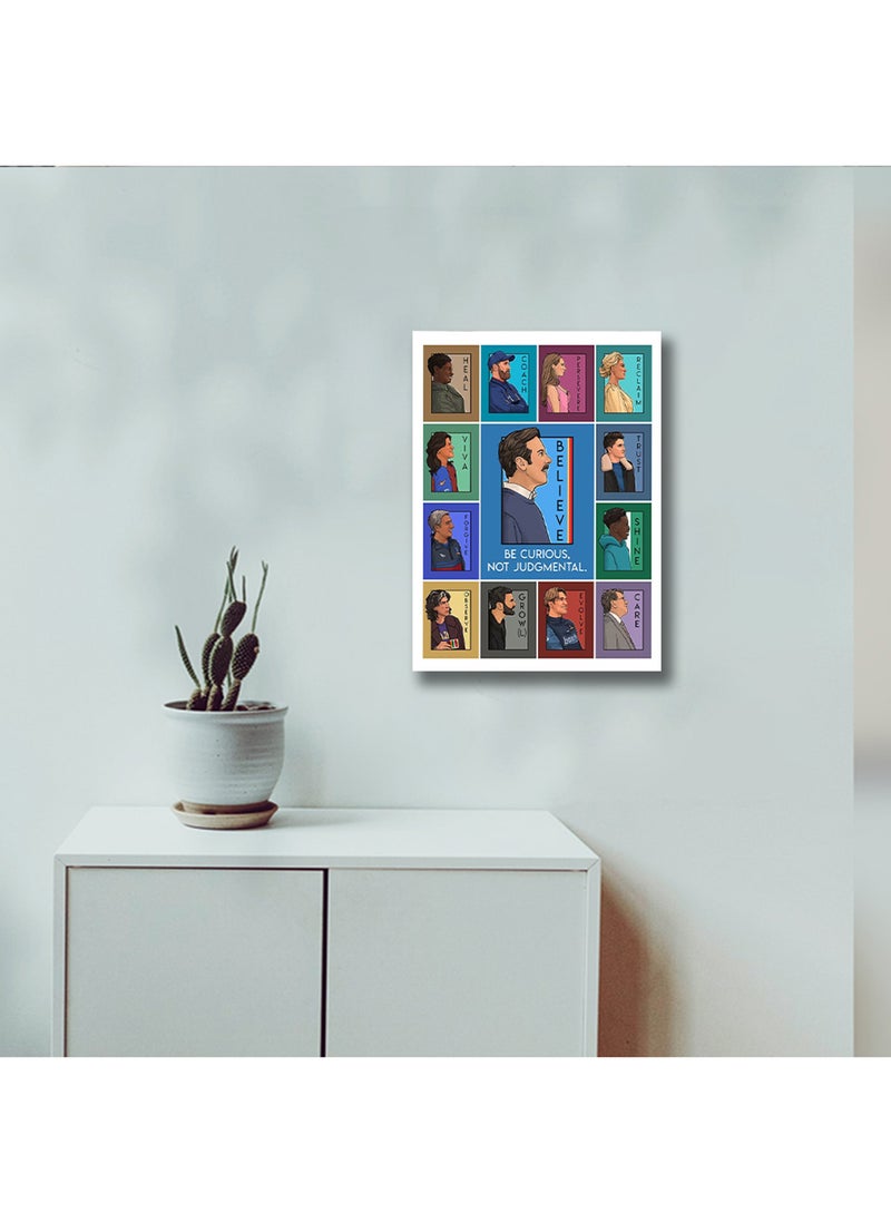 Spoil Your Wall ملصق حائط يحتوي على اقتباسات "كن فضوليًا وليس حكميًا" بإطار أبيض، إطارات صور فنية لتزيين الحائط للمنزل، 40 × 55 سم من Spoil Your Wall  - Image 3