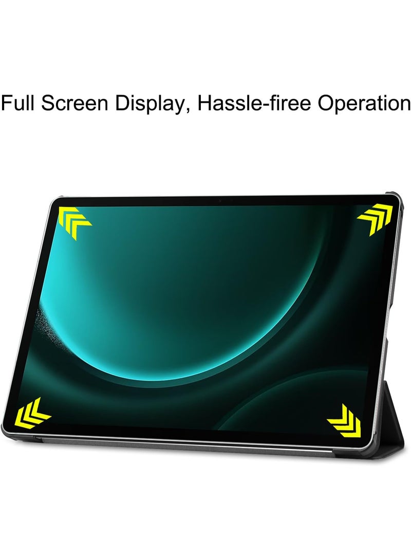 Case for Samsung Galaxy Tab S10+ Plus 2024 with S Pen Holder Premium Leather Flap Tablet Case with Stand Function Auto Wake/Sleep Cover (Black) - Image 4