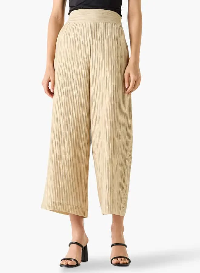 Iconic Iconic Pleated Wide Leg Pants with Elasticated Waistband
