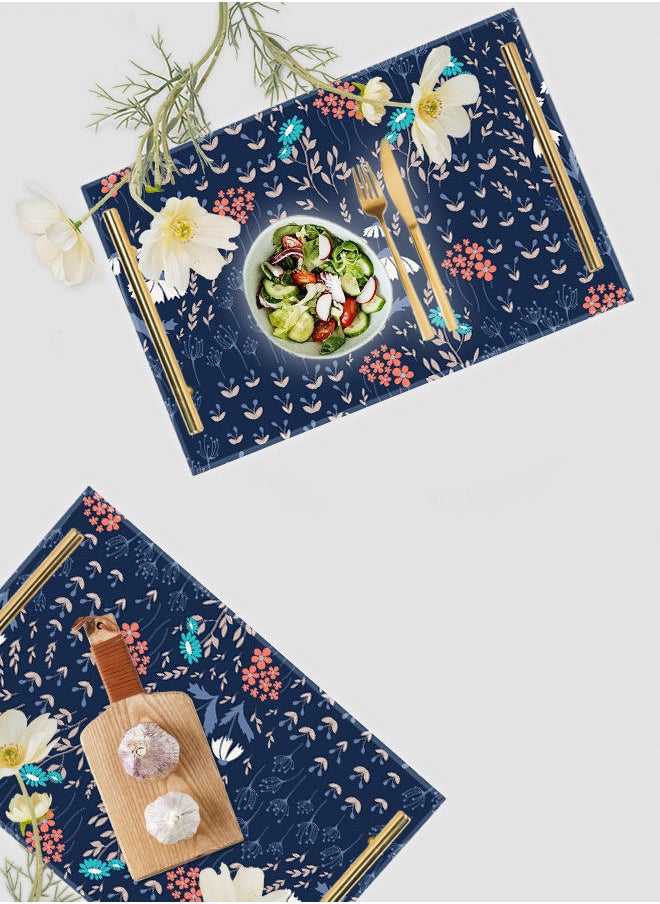 LOWHA Decorative Acrylic Serving Tray with Gold Color Metal Handles Flowers Art 20x30cm  - Image 4