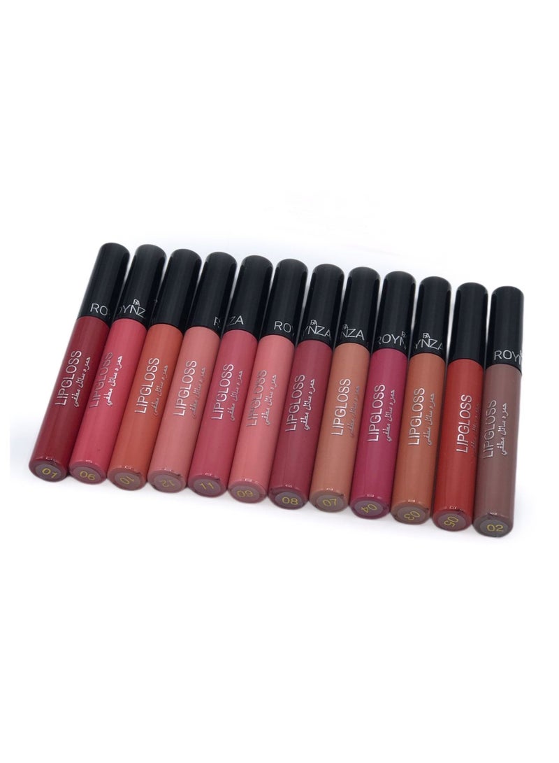 روينزا مجموعة أحمر شفاة روج مطفي مكون من 12 لون - Image 1