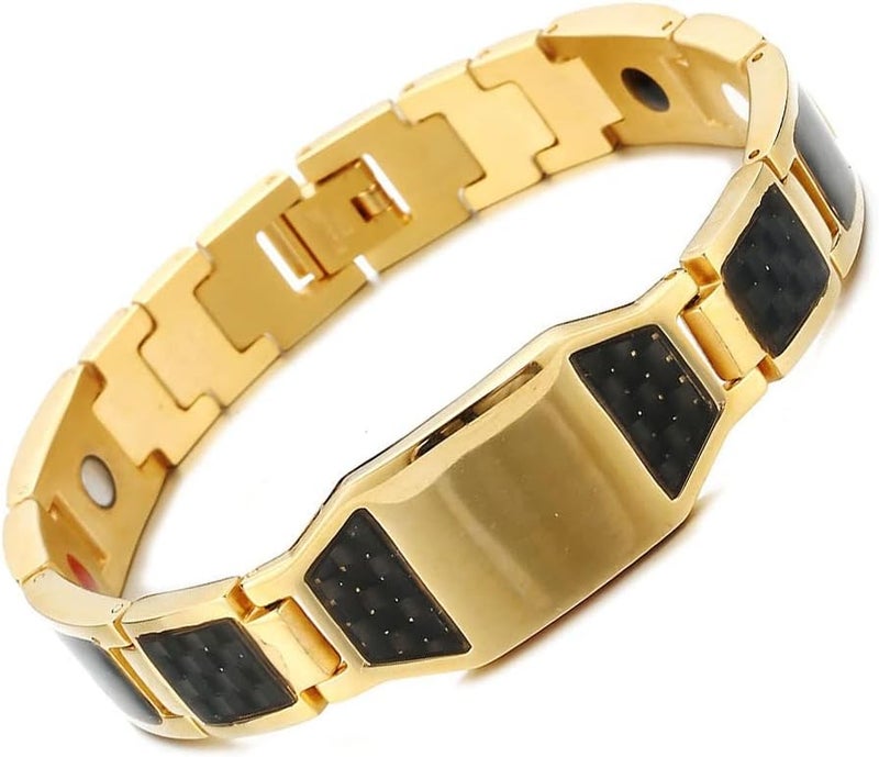 AC&L Unisex Magnet Contemporary Twin colour Design Stainless Steel Bracelet - Image 1