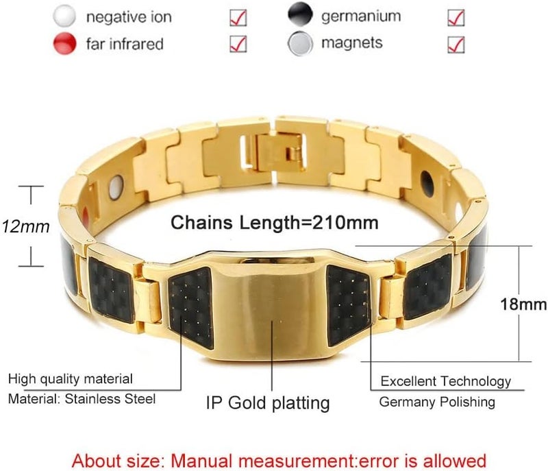 AC&L Unisex Magnet Contemporary Twin colour Design Stainless Steel Bracelet - Image 5