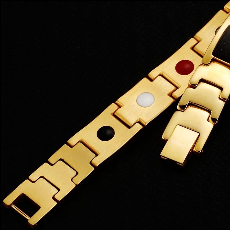 AC&L Unisex Magnet Contemporary Twin colour Design Stainless Steel Bracelet - Image 4