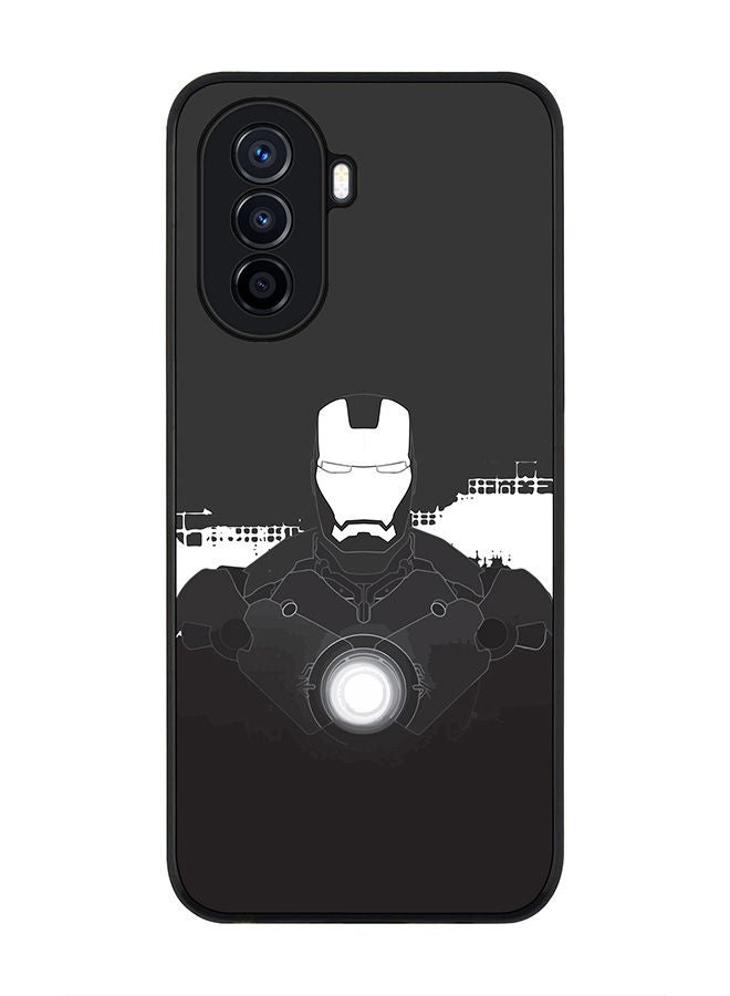 Stylizedd Rugged Black edge case for Huawei Nova Y70  Slim fit Soft Case Flexible Rubber Edges Anti Drop TPU Gel Thin Cover - Iron Man Beam - Image 1