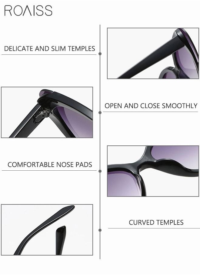 roaiss - 2 Pack Women's Cat Eye Sunglasses UV400 Protection Sun Glasses Fashion Eyewear for Ladies Party Street Photography 65mm - Image 1