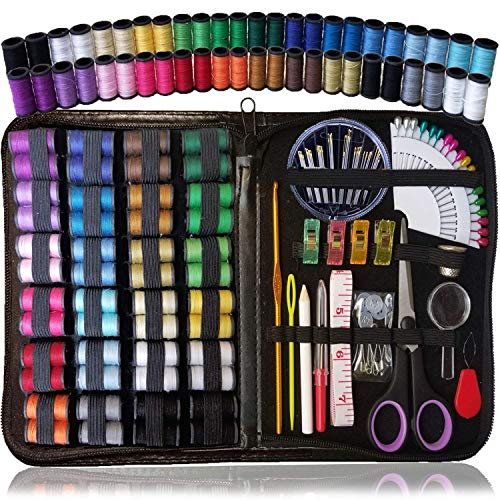 ARTIKA Sewing Kit for Adults and Kids (119 PCS) - Small Beginner Set w/Multicolor Thread, Needles, Scissors, Thimble & Clips - Emergency Repair and Travel Kits - Sewing Accessories and Supplies - Image 1