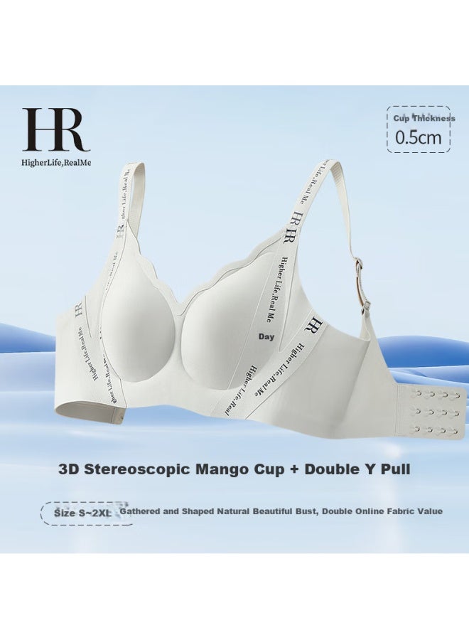 Hr Women's Bra, Small To Medium Cup, Seamless, Push-up, Lift And Side Support, Peach-shaped, Silver Gray, Size S