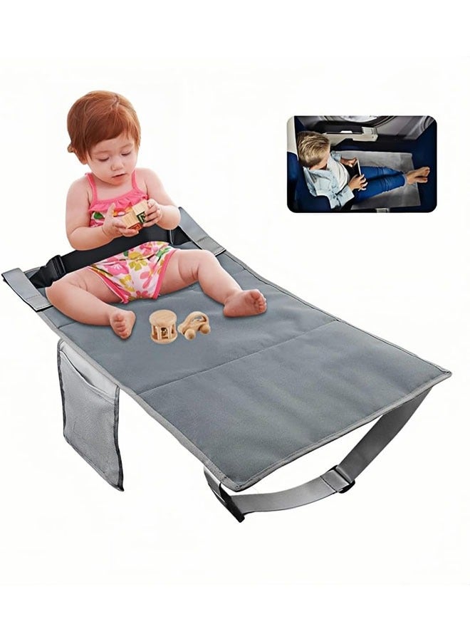 meayul Toddler Travel Bed, Airplane Travel Essentials Kids, Portable Toddler Bed, Baby Airplane Travel Cot Accessories, Airplane Must Haves for Toddlers, Airplane Seat Extender Mat with Storage Pocket Fits - Image 1