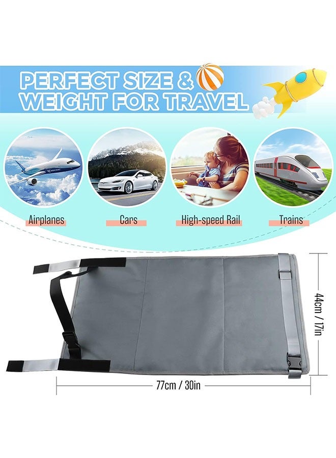 meayul Toddler Travel Bed, Airplane Travel Essentials Kids, Portable Toddler Bed, Baby Airplane Travel Cot Accessories, Airplane Must Haves for Toddlers, Airplane Seat Extender Mat with Storage Pocket Fits - Image 2