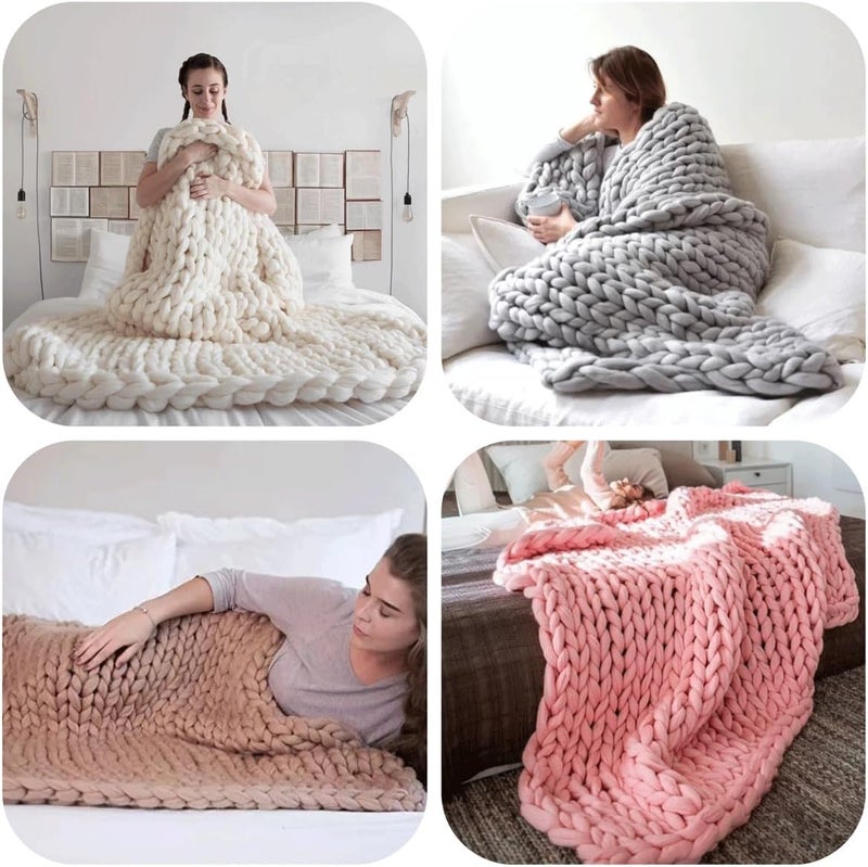Knitting Wool Yarn Fancy Yarns Extra Thick Chenille Blanket Soft Fluffy Weaving Iceland Coarse for Arm Big Chunky for Pet Bed(34@,5 roll(1250g)) - Image 4