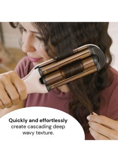 L'ANGE HAIR L'ANGE Hair Le Vogue Titanium Deep Waver Blush | | Titanium 3 Barrel Waving Tool | 10-Second Smart Timer for Easy Styling | Adjustable Temperature: 250-450°F  - Image 3
