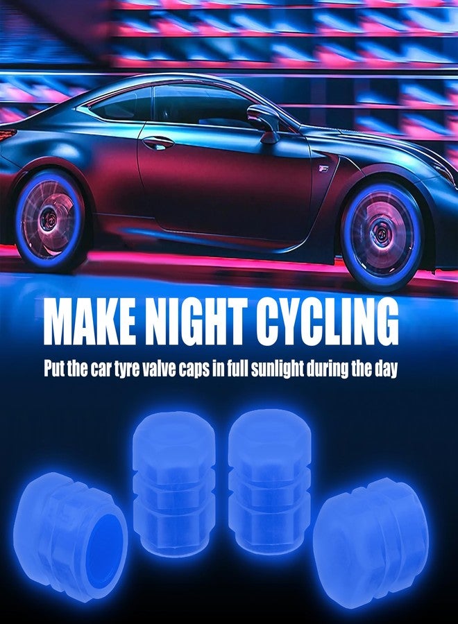 MEAJOO 8PCS Fluorescent Tire Valve Stem Caps, Luminous Car Tire Air Cap, Corrosion Resistant Leak-Proof Wheel Valve Cover, Universal for Cars, Trucks, Bikes, Motorcycles, Bicycles(Pink&Blue) - Image 3