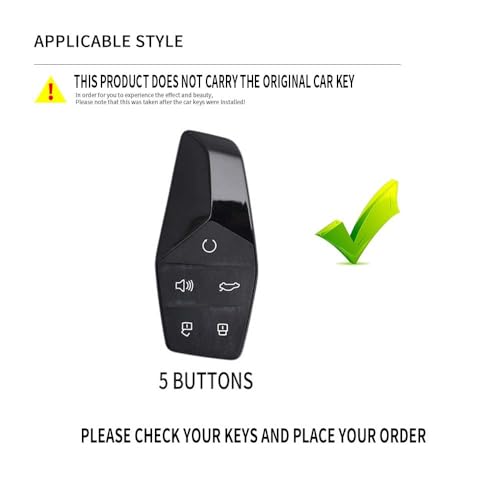 Ysbxitu Fit for MG 5 Buttons Keyless Remote Key Fob Cover with Keychain Fit for MG Smart Key Shell Case Key Holder Compatible with MG ONE 2022 2023 2024 Key Protective Cover Key SleeveA Black - Image 3