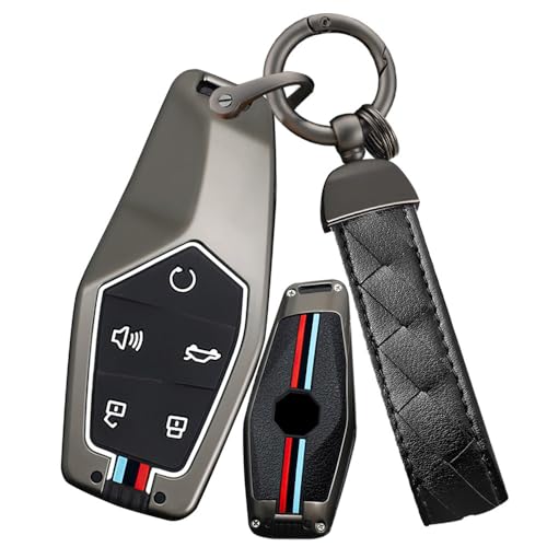 Ysbxitu Fit for MG 5 Buttons Keyless Remote Key Fob Cover with Keychain Fit for MG Smart Key Shell Case Key Holder Compatible with MG ONE 2022 2023 2024 Key Protective Cover Key SleeveA Black - Image 1