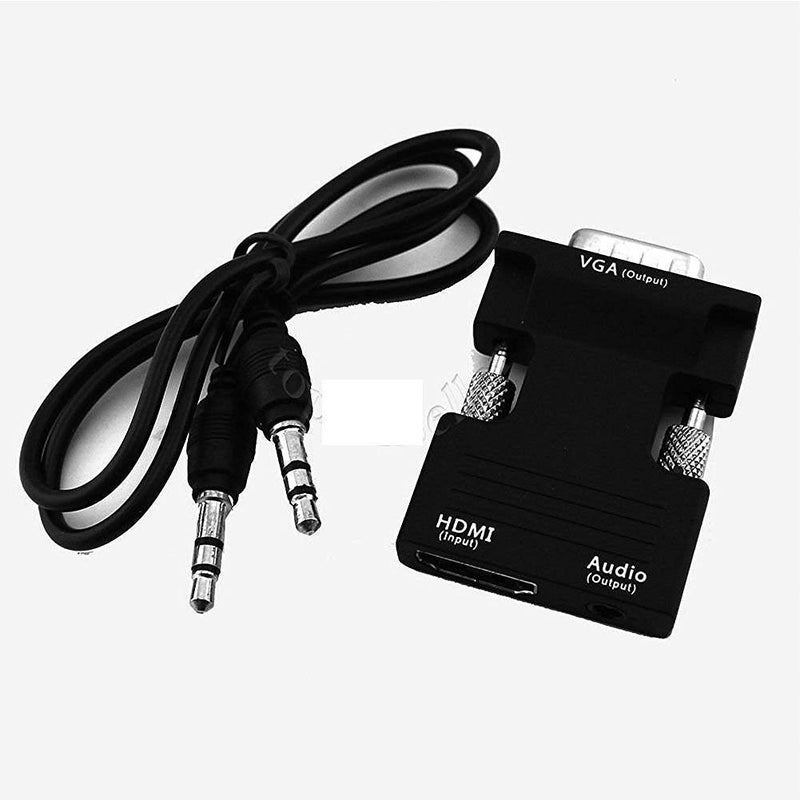 BigPlayer HDMI to VGA Adapter with Audio Output – HDMI Female to VGA Male Converter for Projector, Monitor, TV, Laptop, PC, with 3.5mm Jack, Compact Plug and Play Design (Black) - Image 5