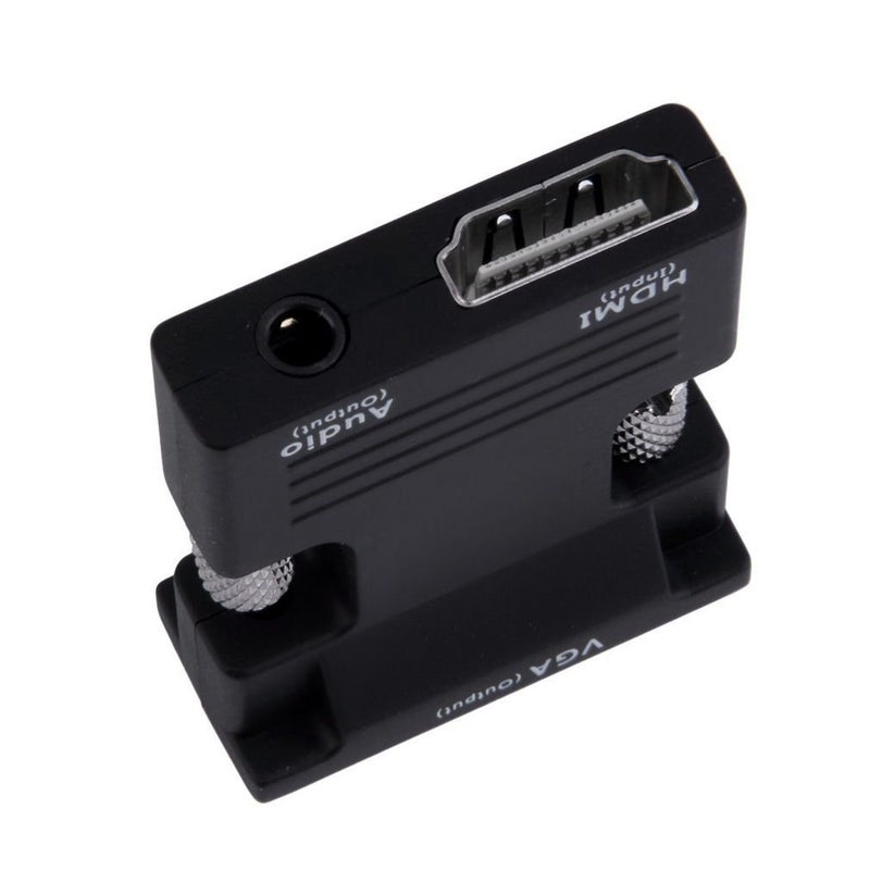 BigPlayer HDMI to VGA Adapter with Audio Output – HDMI Female to VGA Male Converter for Projector, Monitor, TV, Laptop, PC, with 3.5mm Jack, Compact Plug and Play Design (Black) - Image 3