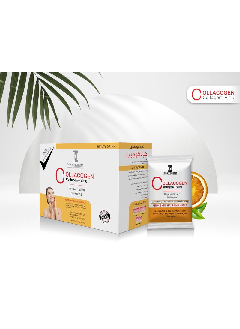 IGEA PHARMA Collacogen & Vit C ORANGE 30 SACHETS 312 GM - With Natural Orange Flavour  - Image 3