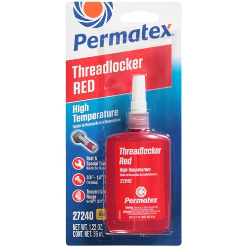 Permatex 27240 High Temperature Threadlocker Red, 36 ml - Image 1