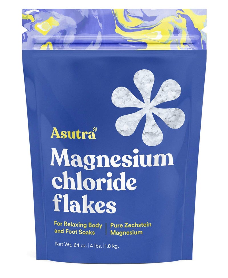 ASUTRA Magnesium Chloride Bath Flakes, 4 lbs - for Relaxing Foot & Body Soaks, Epsom Salt Alternative, Rapid Absorption - Image 1
