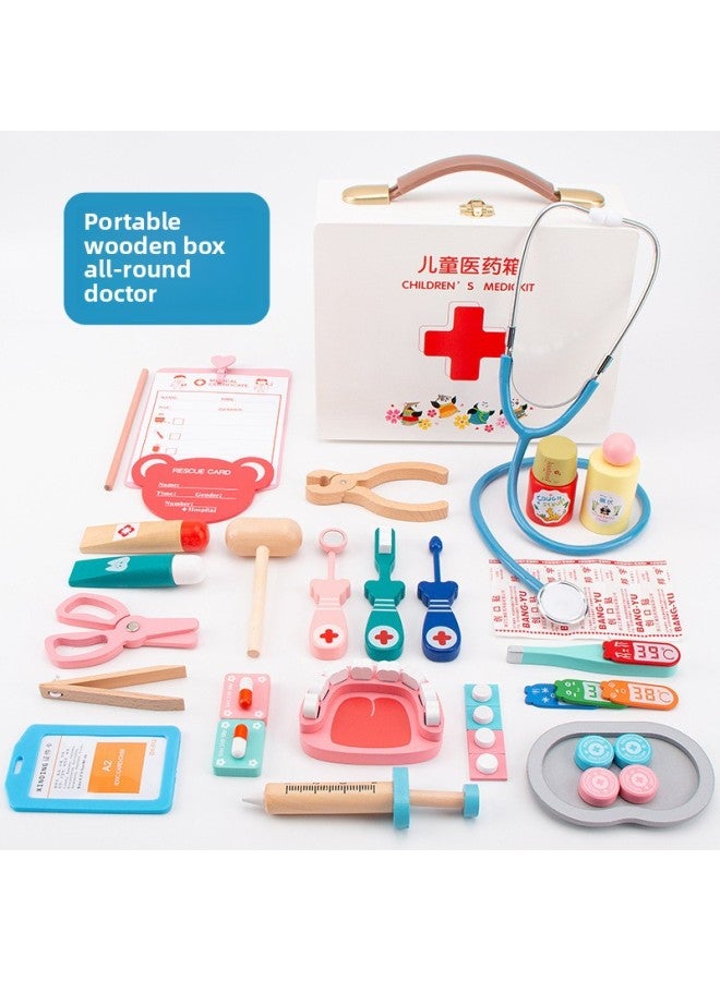 Wooden Role Play Doctor Toy Set For Girls Pretend Play Medical Kit Nurse Baby Role Playing Game Eco Friendly Montessori Toys-Specifications:Children's Doctor Nurse Clothing (pink) - Image 2